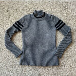 Goldbergh Ski Merino Wool Sweater Mock Neck Base Layer Grey Black Large